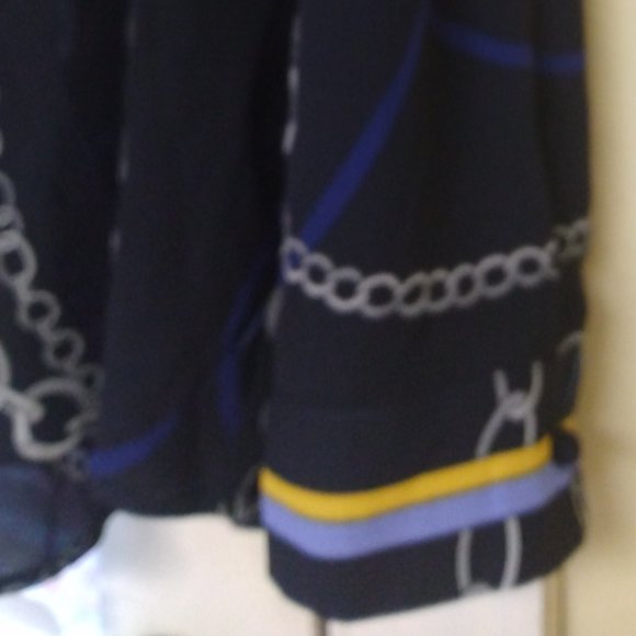 ❤️ANN TAYLOR Blouse, Size XLP Navy White Yellow New W/ $89.50 TAG - Picture 8 of 9